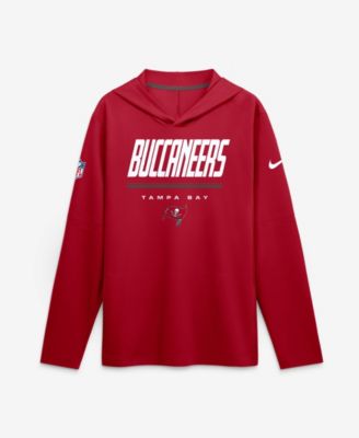 Men's Red Tampa Bay Buccaneers Sideline Game On Lightweight Long Sleeve Hooded Dri-FIT Top