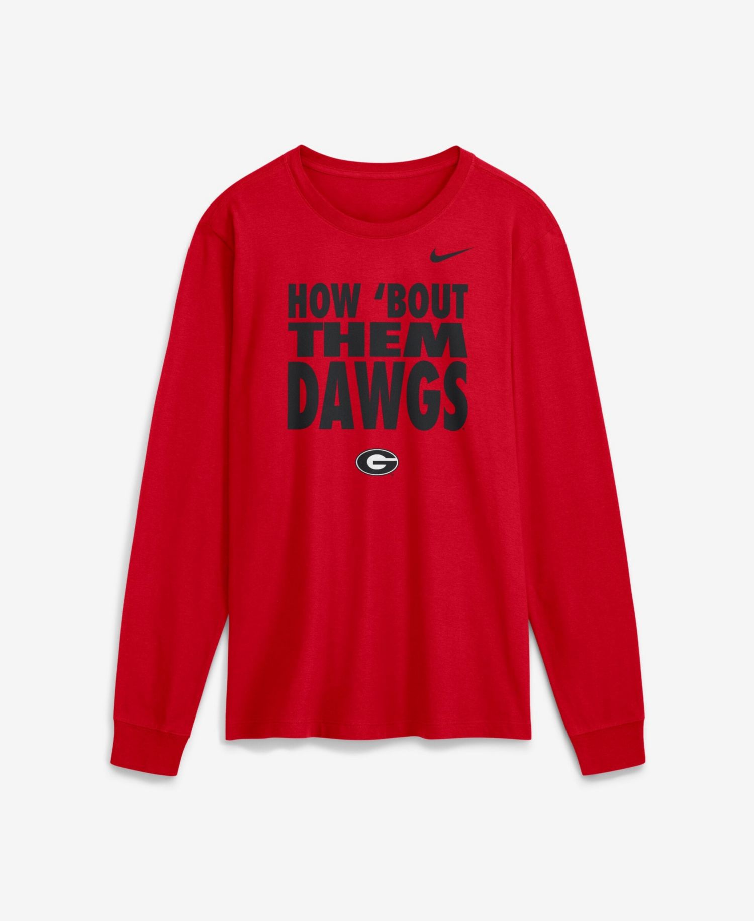 Men's Red Georgia Bulldogs 2026 Sideline Slogan Dri-FIT Long Sleeve T-Shirt