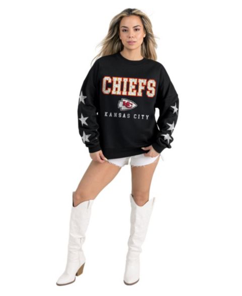 Женская толстовка Gameday Couture Black Kansas City Chiefs Velocity Relaxed Rhinestone Pullover