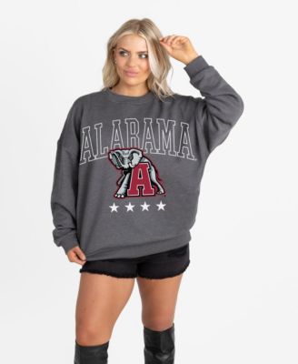 Women's Charcoal Alabama Crimson Tide Oversized Rising Stars Premium Fleece Drop Shoulder Sweatshirt