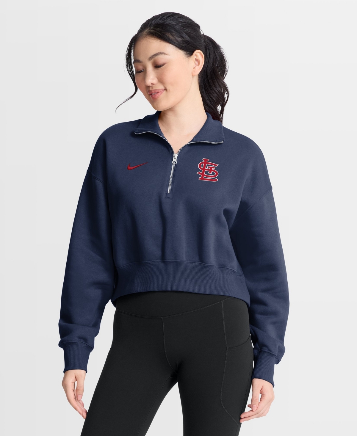 Nike Women's St. Louis Cardinals Primetime Phoenix Oversized Fleece Half-Zip Sweatshirt