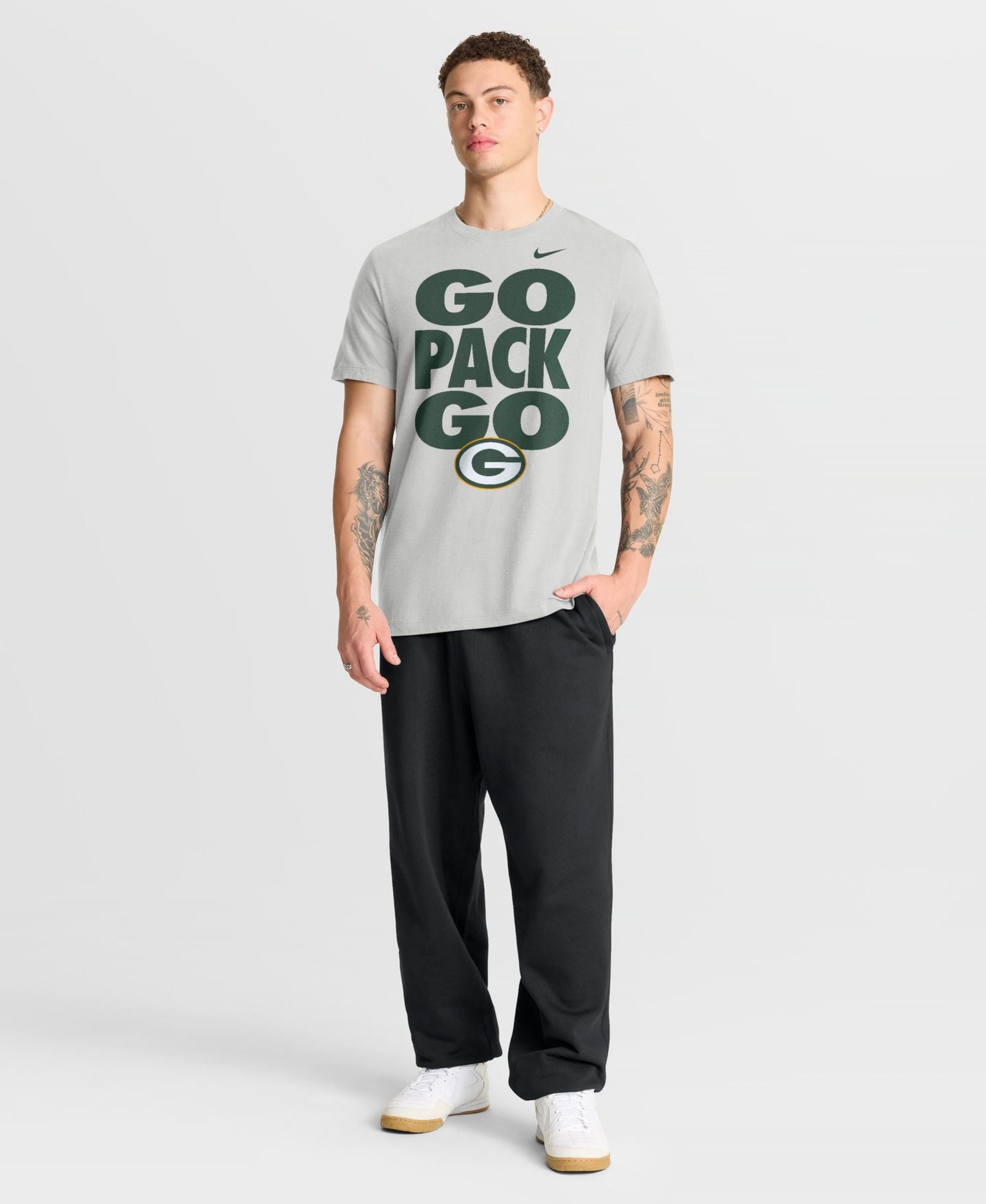 Мужская футболка Nike Gray Green Bay Packers We Run This — фото 3