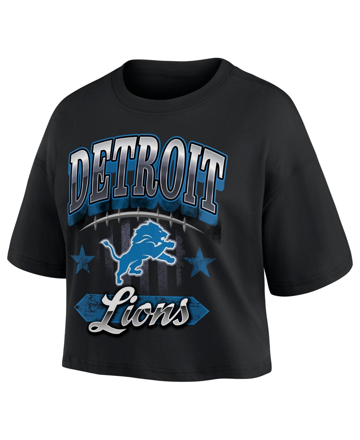 Женская футболка Fanatics Black Detroit Lions Americana Cropped — фото 2
