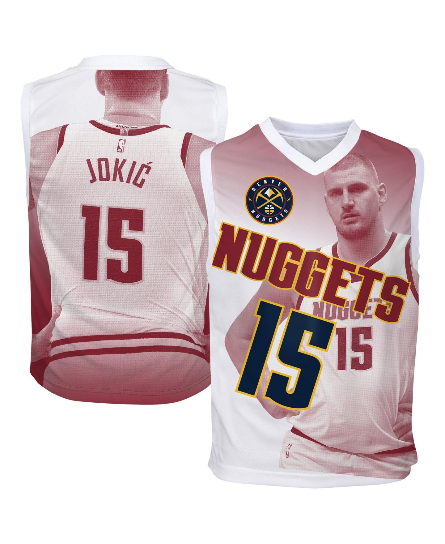 Детский топ Outerstuff Nikola Jokic Red Denver Nuggets Hometown Fashion Jersey — фото 1