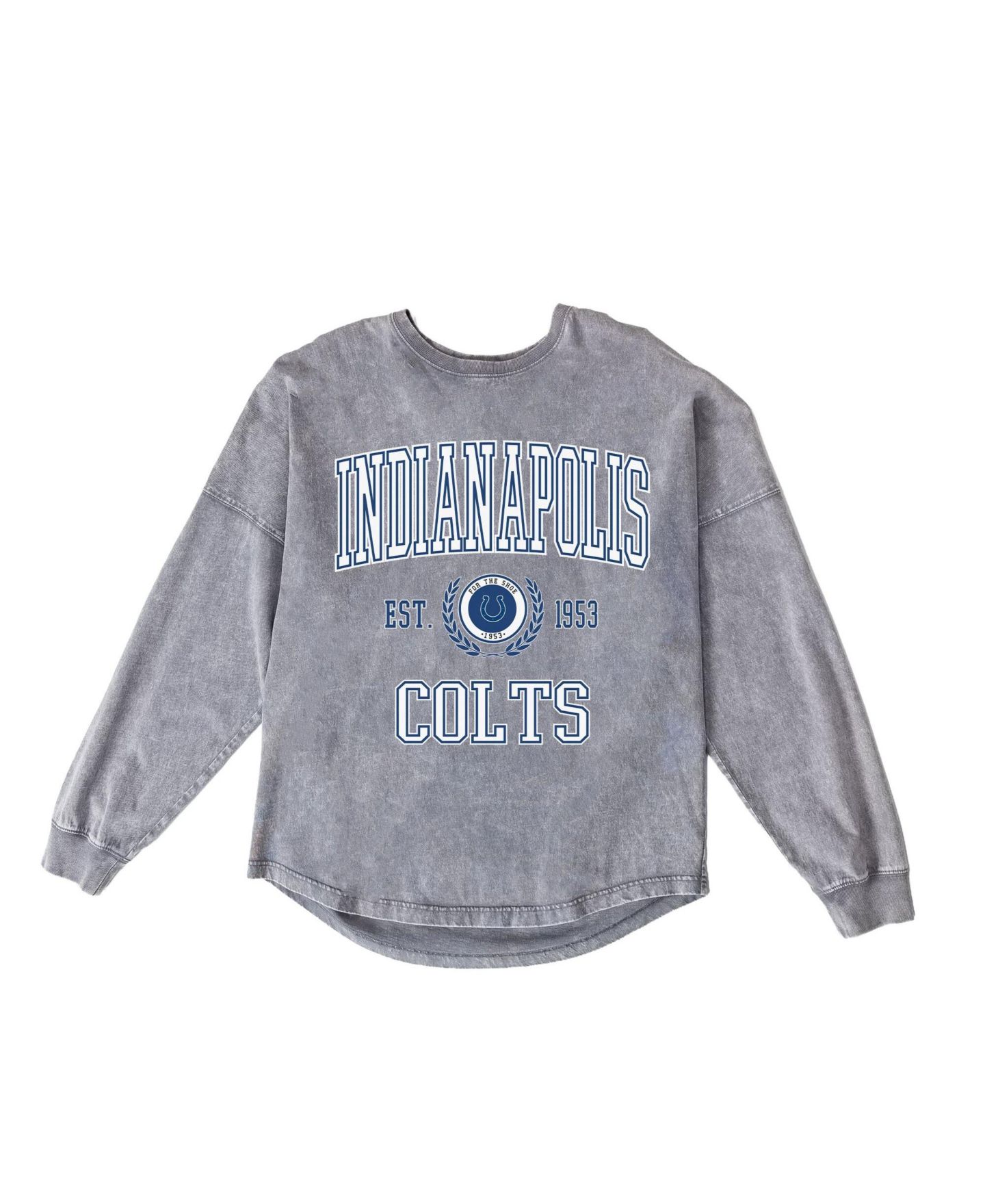 Женская футболка Gameday Couture Gray Indianapolis Colts Oversized Final Score Snow Wash Long Sleeve — фото 6