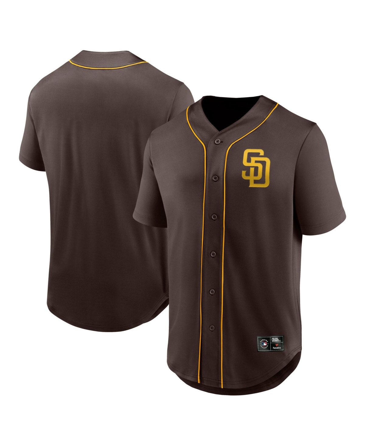 Fanatics Men's San Diego Padres Franchise Button-Front V-Neck Oversized-Fit T-Shirt
