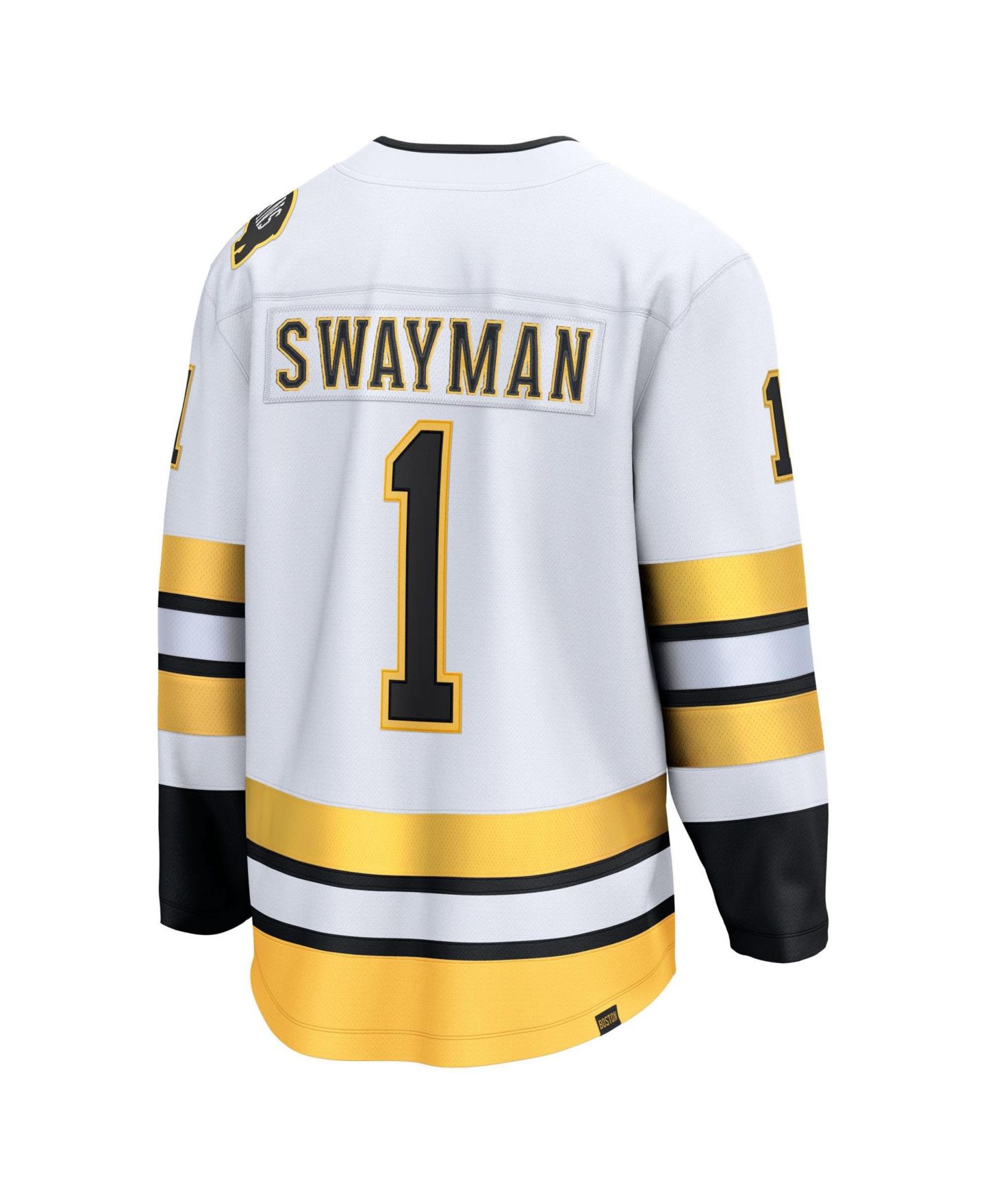 Мужской топ Fanatics Jeremy Swayman White Boston Bruins Away Breakaway Player Jersey — фото 3