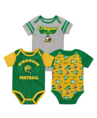 Baby Boys and Girls  Green Oregon Ducks Star Player Three-Piece Bodysuit Set