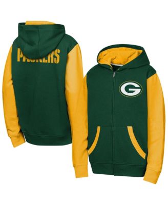 Big Boys and Girls Green Bay Packers Stadium Color block Full-Zip Hoodie