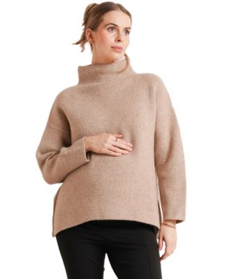 Maternity Lia Nursing Long-Sleeve Turtleneck Oversized Sweater