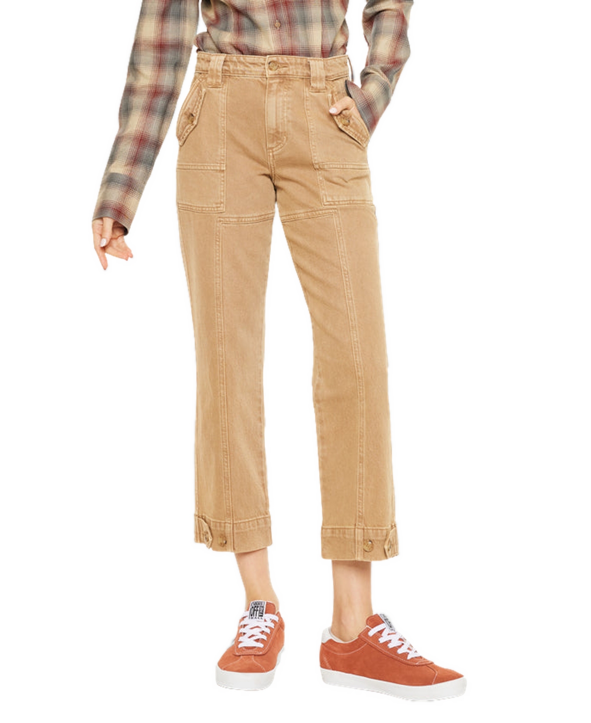 KanCan Women's Ronnie High-Rise Straight-Leg Cargo Jeans