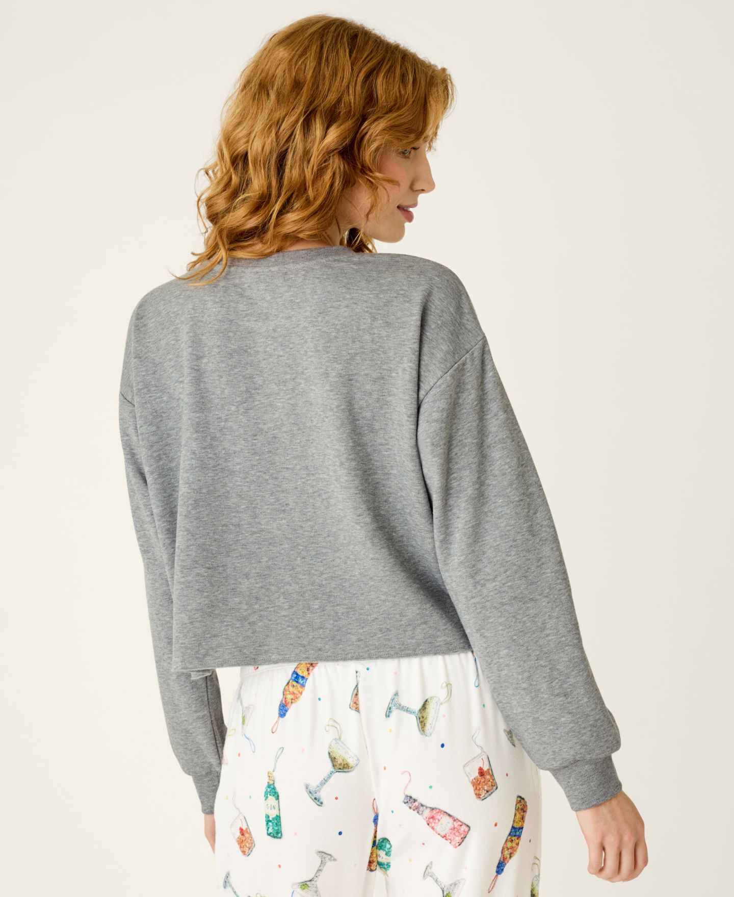 Женский свитер PJ SALVAGE Sip Sip Sparkle Long-Sleeve Crewneck, цвет: Серый — фото 5