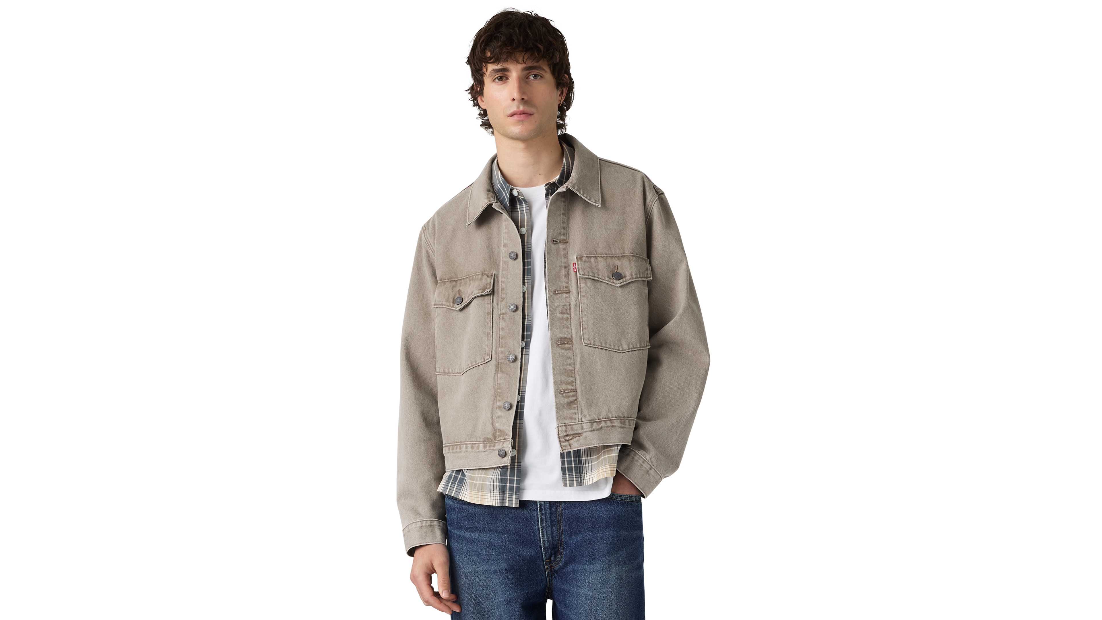 Levi's Men's Embarcadero Station Denim Cropped Trucker Jacket