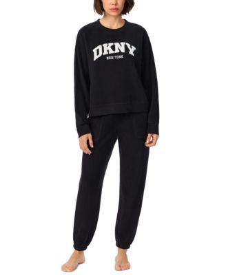 Women's Long-Sleeve Animal-Print Fleece Top and Jogger Pants, 2-Piece Set