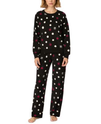 Women's Long-Sleeve Fleece-Knit Top and Long Pants, 2-Piece Set