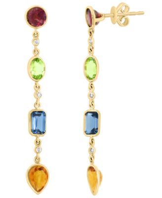 Multi-Gemstone Drop & Chandelier Earrings (5-5/8 ct. t.w.) in 14k Yellow Gold