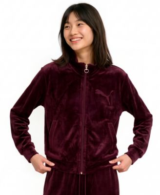 Women's Ess Elevated Full-Zip Velour Stand Collar Jacket