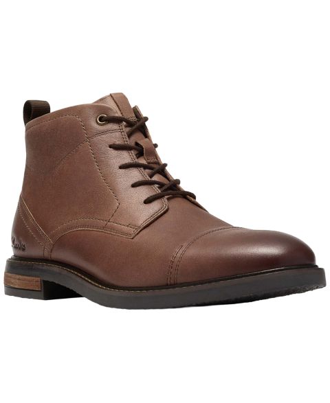 Мужские ботинки Clarks Jaxen Leather Cap-Toe Work Boots, цвет: Рыжевато-коричневый кожаный