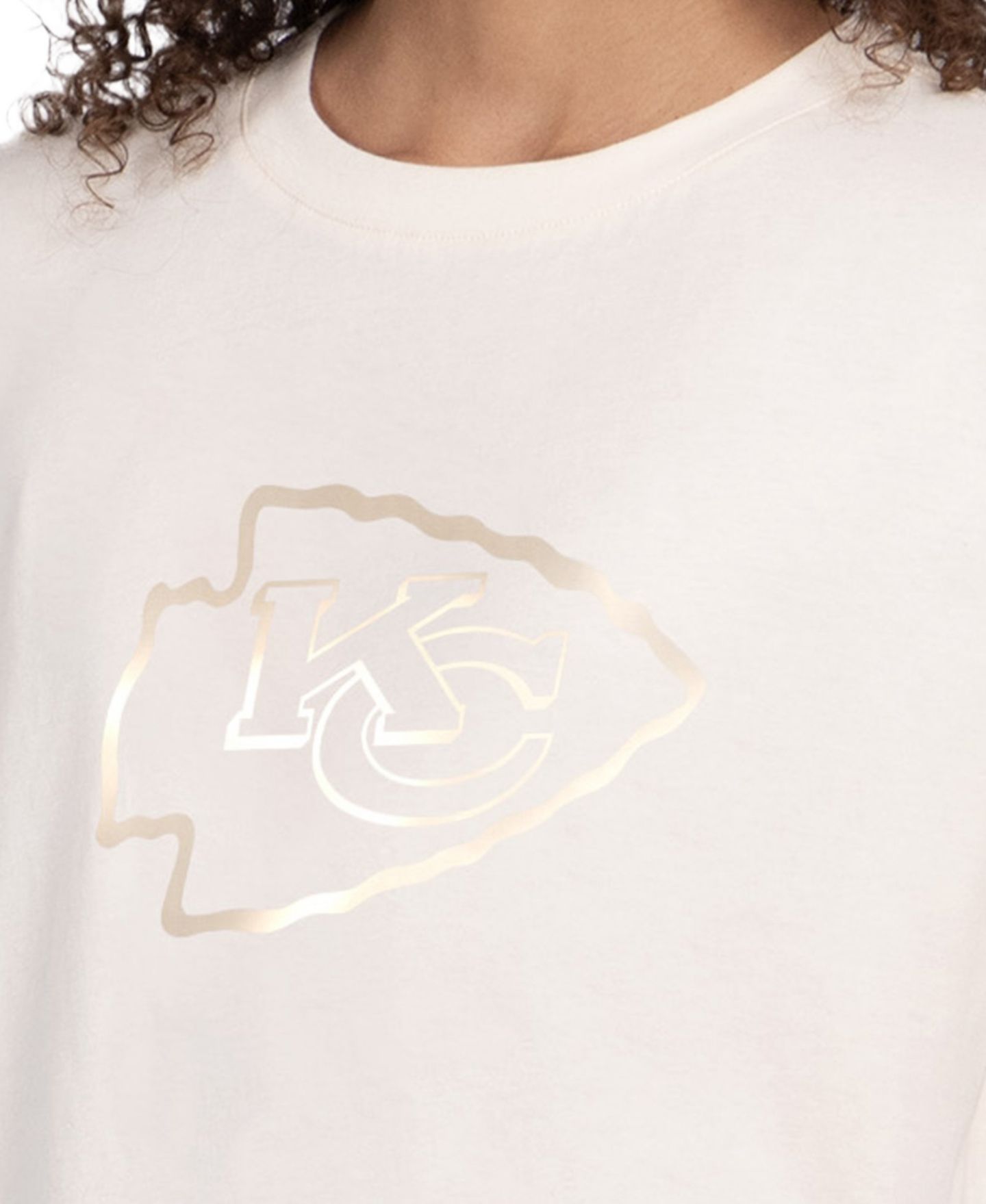 Женская футболка Starter Cream Kansas City Chiefs Pastel Travel Boxy Cropped — фото 2
