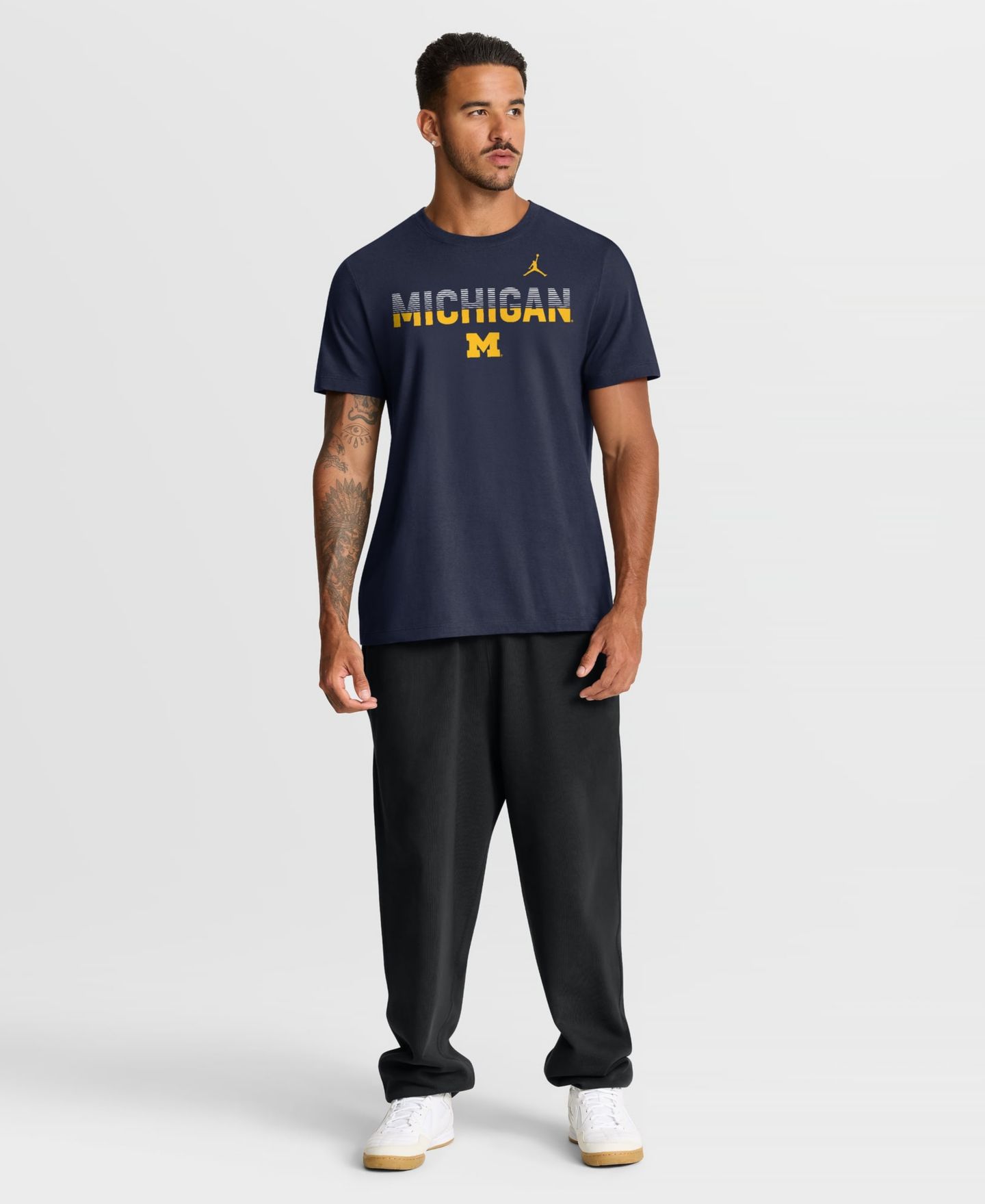 Мужская футболка Jordan Navy Michigan Wolverines Primetime Kinetic — фото 2
