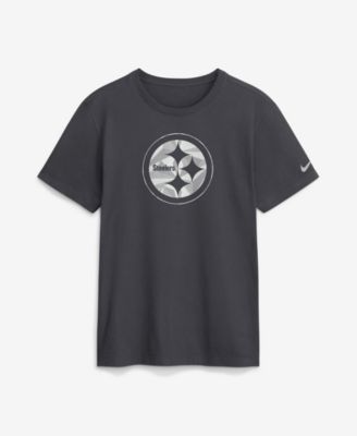 Men's Anthracite Pittsburgh Steelers Fractal Logo T-Shirt
