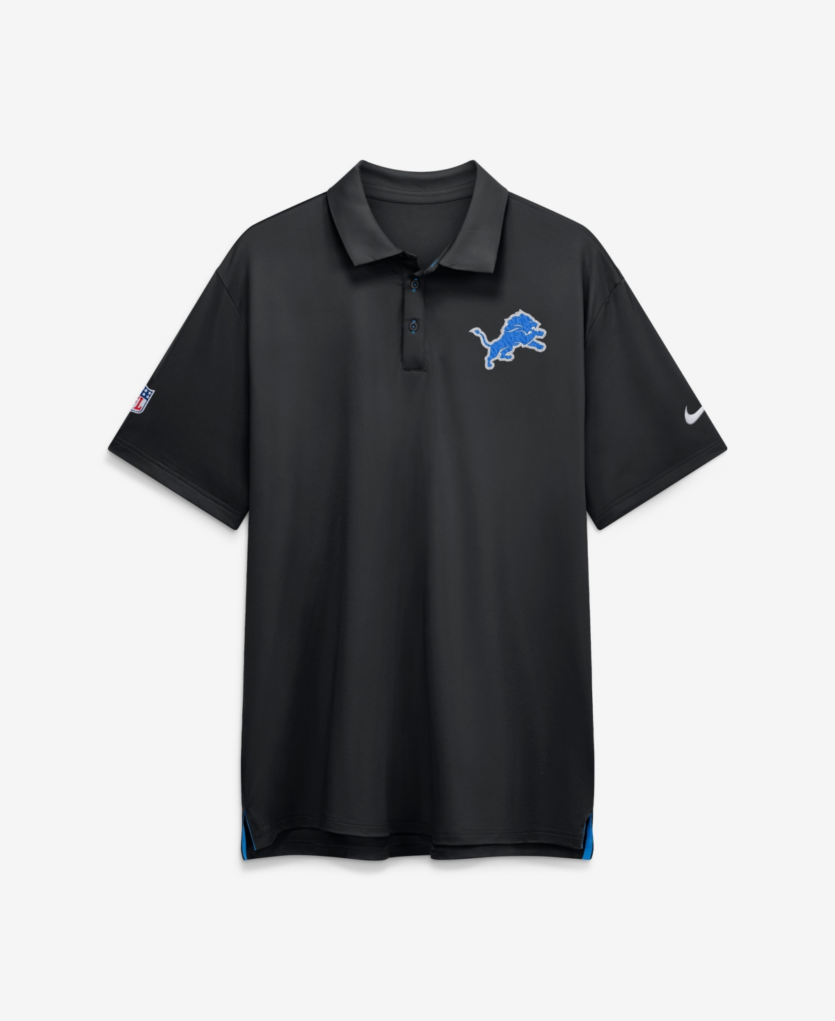 Nike Men's Black Detroit Lions Sideline Powerful Blocking Dri-fit Tour Polo shirt
