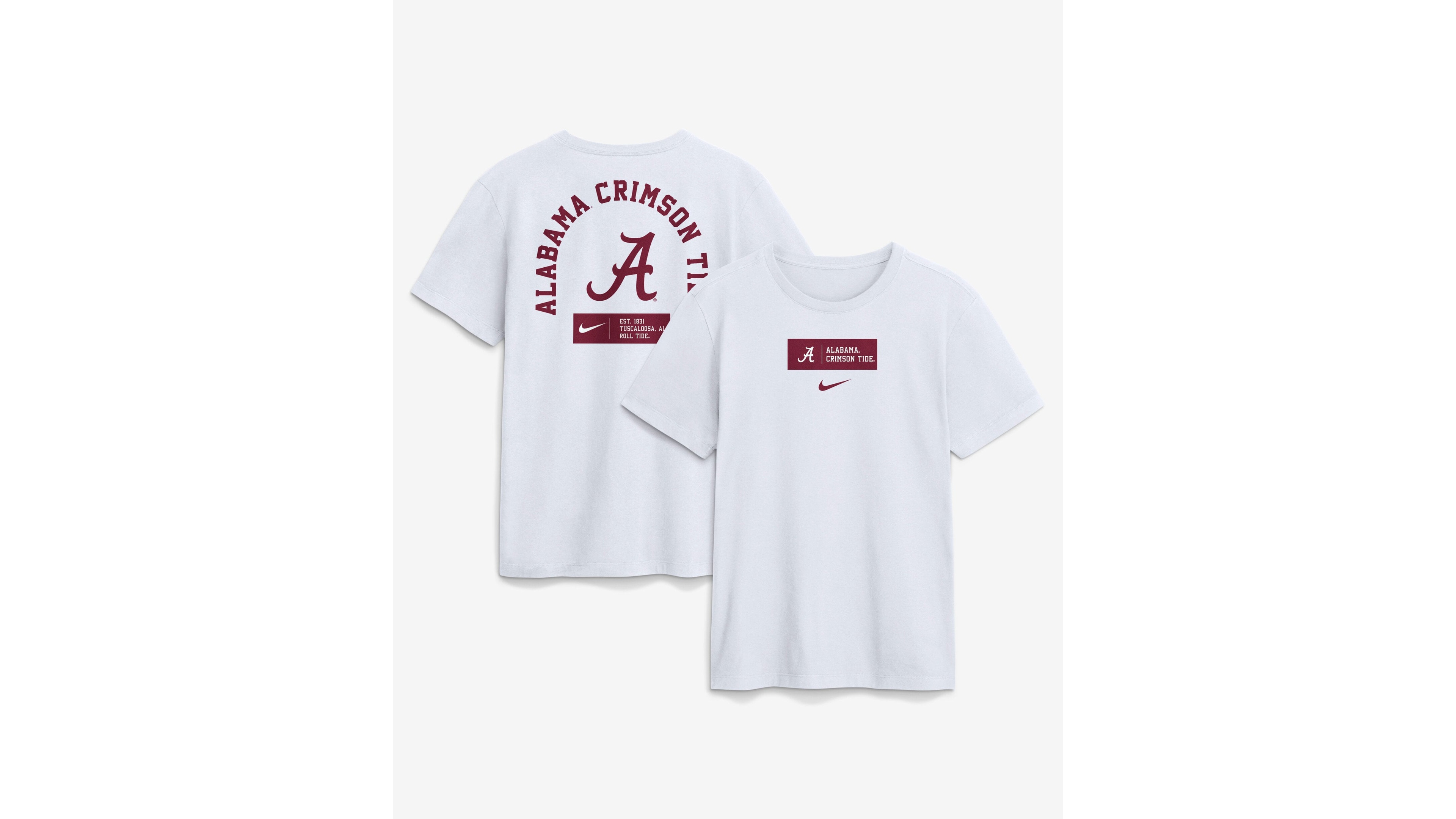 Nike Men's White Alabama Crimson Tide Primetime Crew T-Shirt