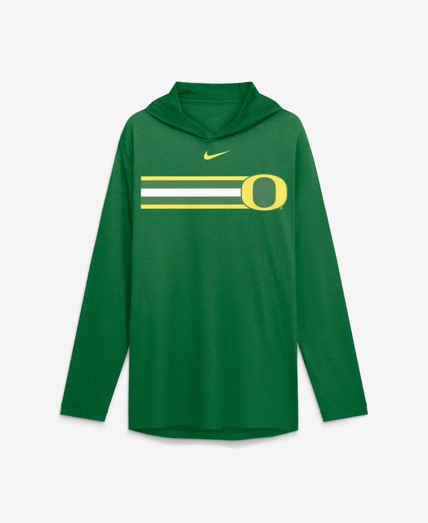 Мужская футболка Nike Green Oregon Ducks Primetime Pattern Tri-Blend Dri-FIT Long Sleeve Hooded — фото 1