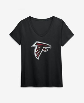 Women's Black Atlanta Falcons Primary Logo V-Neck T-Shirt