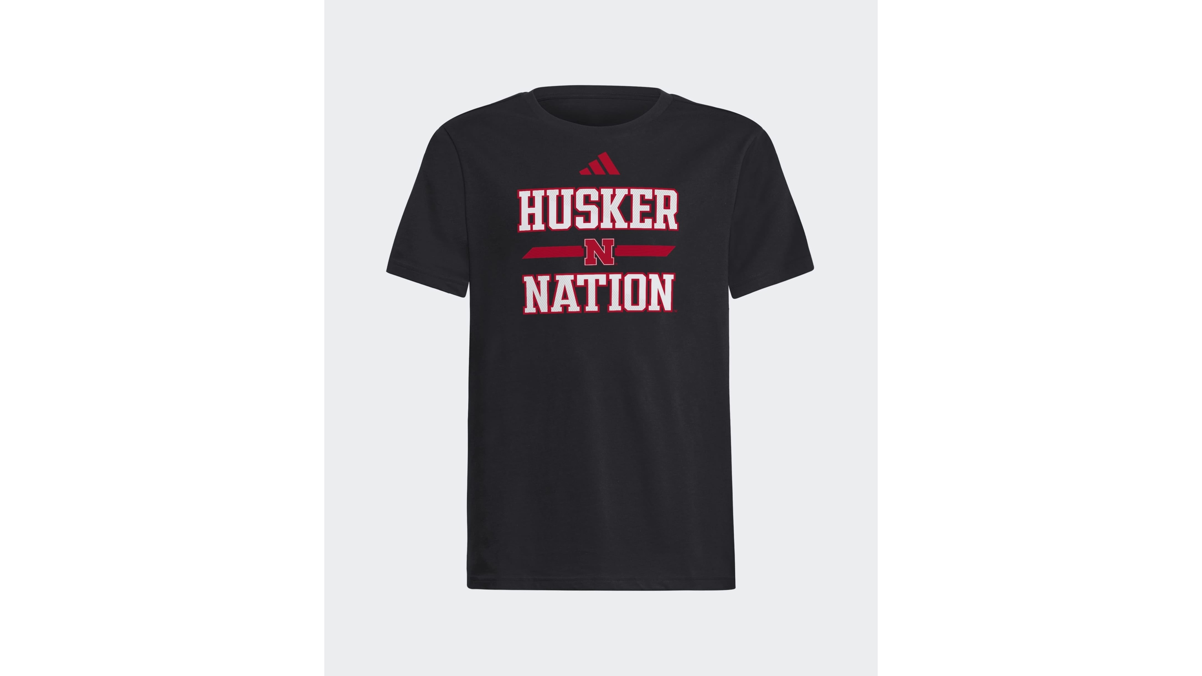 adidas Big Boys and Girls Black Nebraska Huskers Our Red Burns Brighter T-Shirt