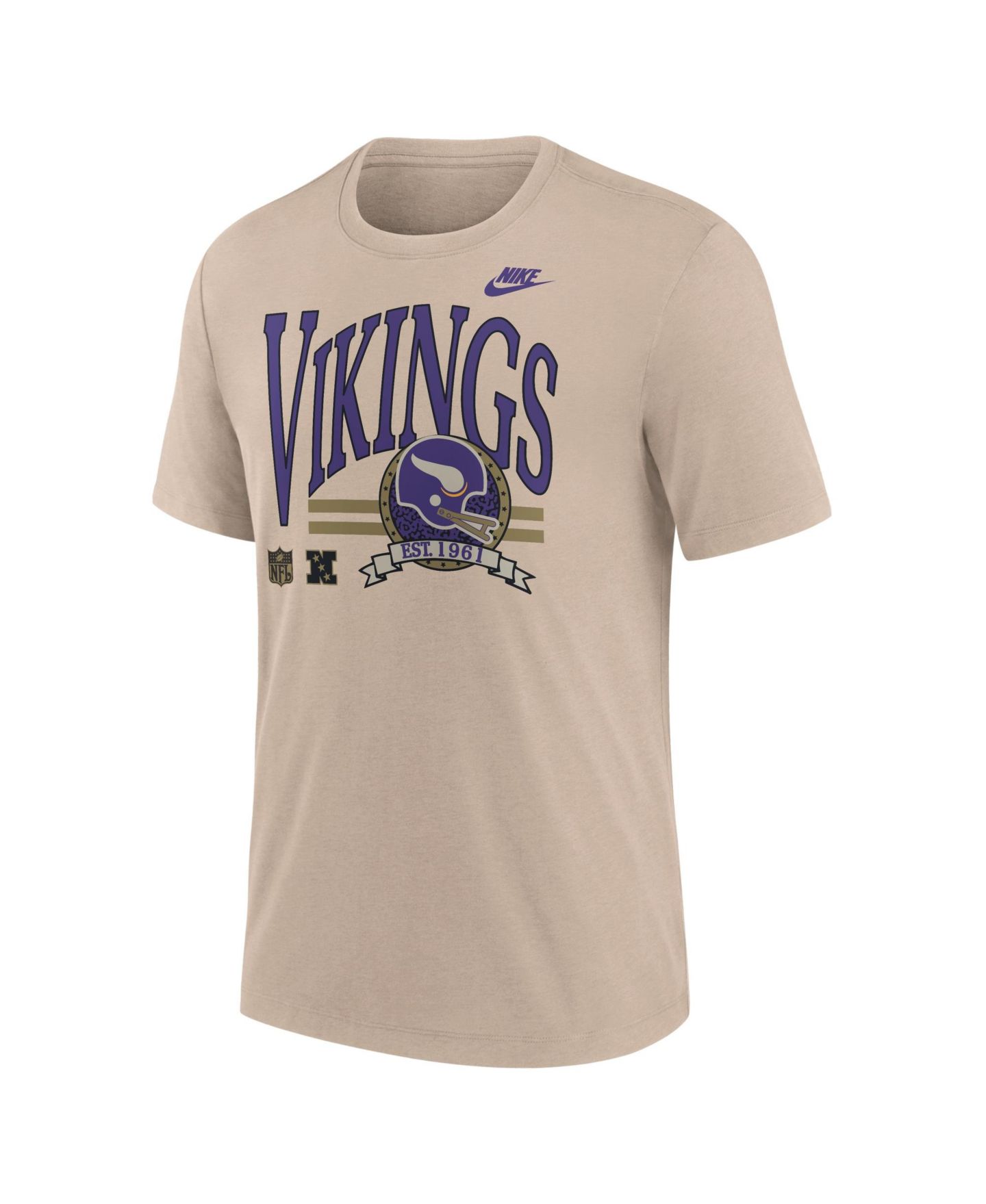 Мужская футболка Nike Sand Minnesota Vikings Rewind Tri-Blend — фото 2