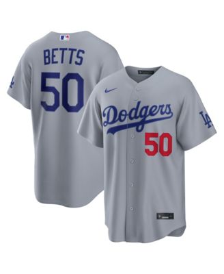Men's Mookie Betts Gray Los Angeles Dodgers Stadium Jersey