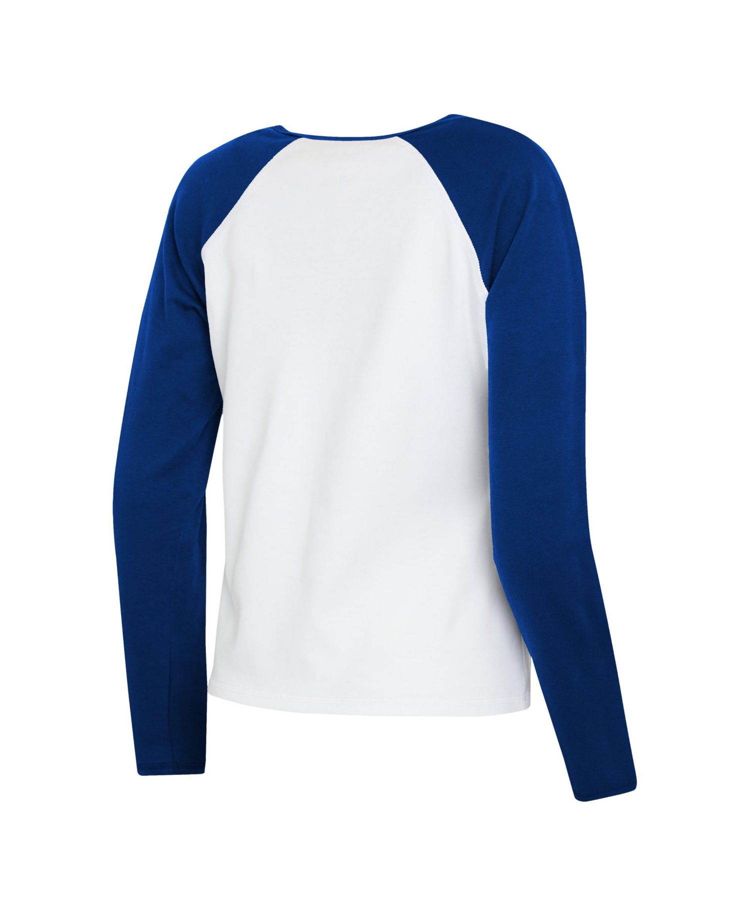 Women's White/Royal Buffalo Bills Henley Long Sleeve Raglan T-Shirt