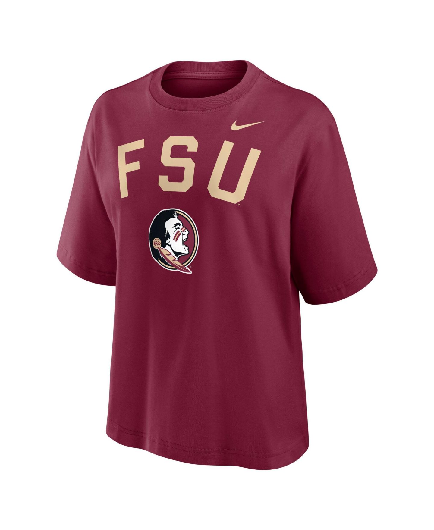 Женская футболка Nike Garnet Florida State Seminoles Arch Logo Boxy — фото 4