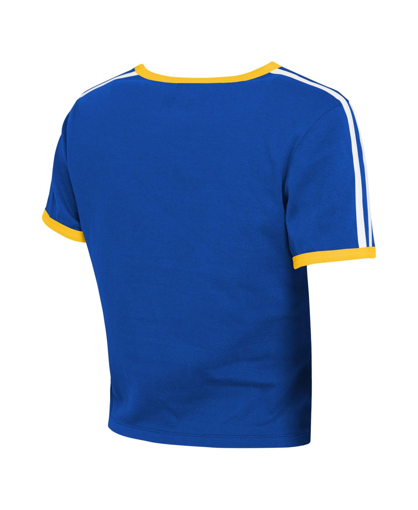 Женская футболка WEAR by Erin Andrews Royal Milwaukee Brewers Cropped Throwback Ringer Baby T-Shirt — фото 2