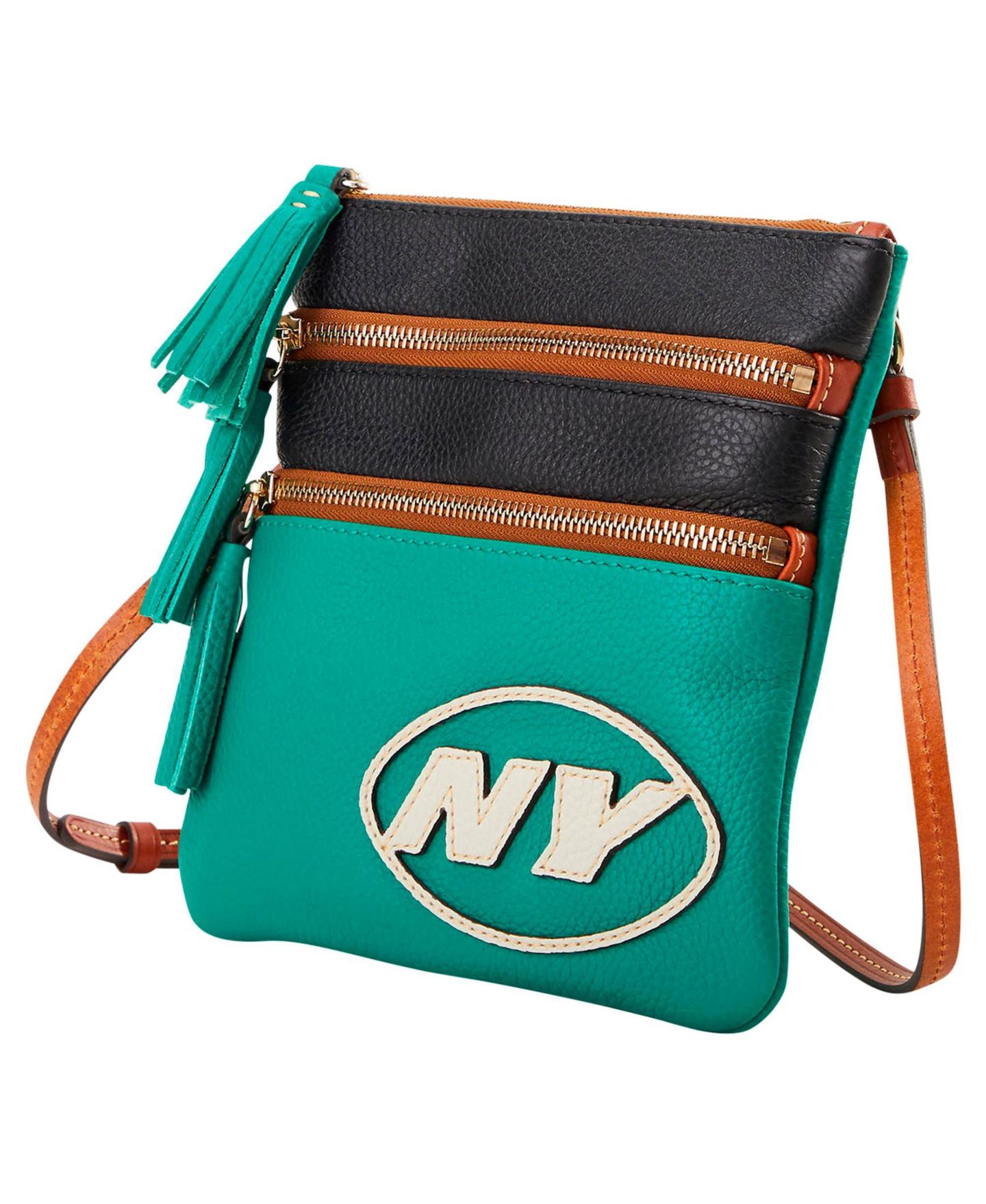 Женская сумка Dooney & Bourke New York Jets Infield Triple Zip Crossbody Purse — фото 4