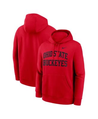Men's  Scarlet Ohio State Buckeyes Primetime Arched Club Fleece Pullover Hoodie