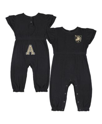 Baby Boys and Girls Black Army Black Knights Beautopia Waffle Knit Romper