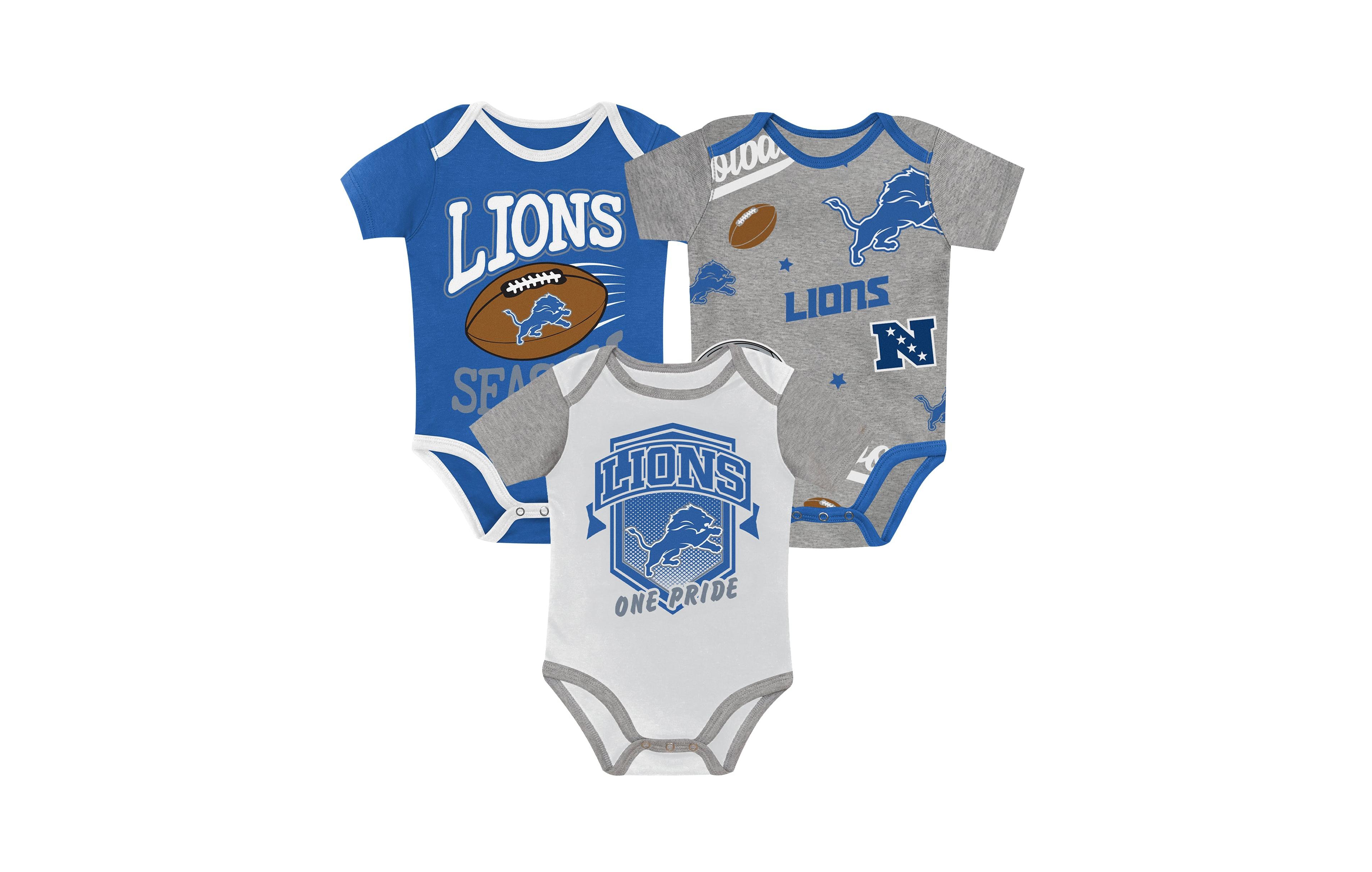 Outerstuff Baby Boys and Girls Detroit Lions First Round Pick 3-Piece Bodysuit Set