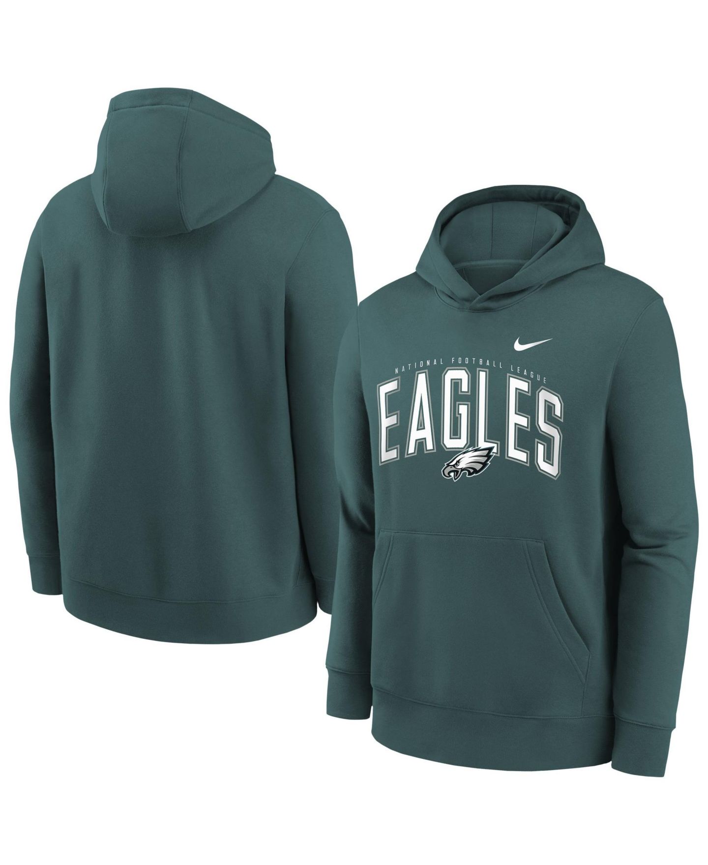 Детское флисовое худи Nike Philadelphia Eagles Logo Arch, Midnight Green — фото 1