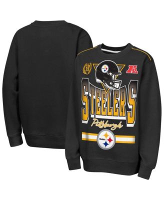 Big Boys and Girls Black Pittsburgh Steelers Run Gun Fleece Sweatshirt