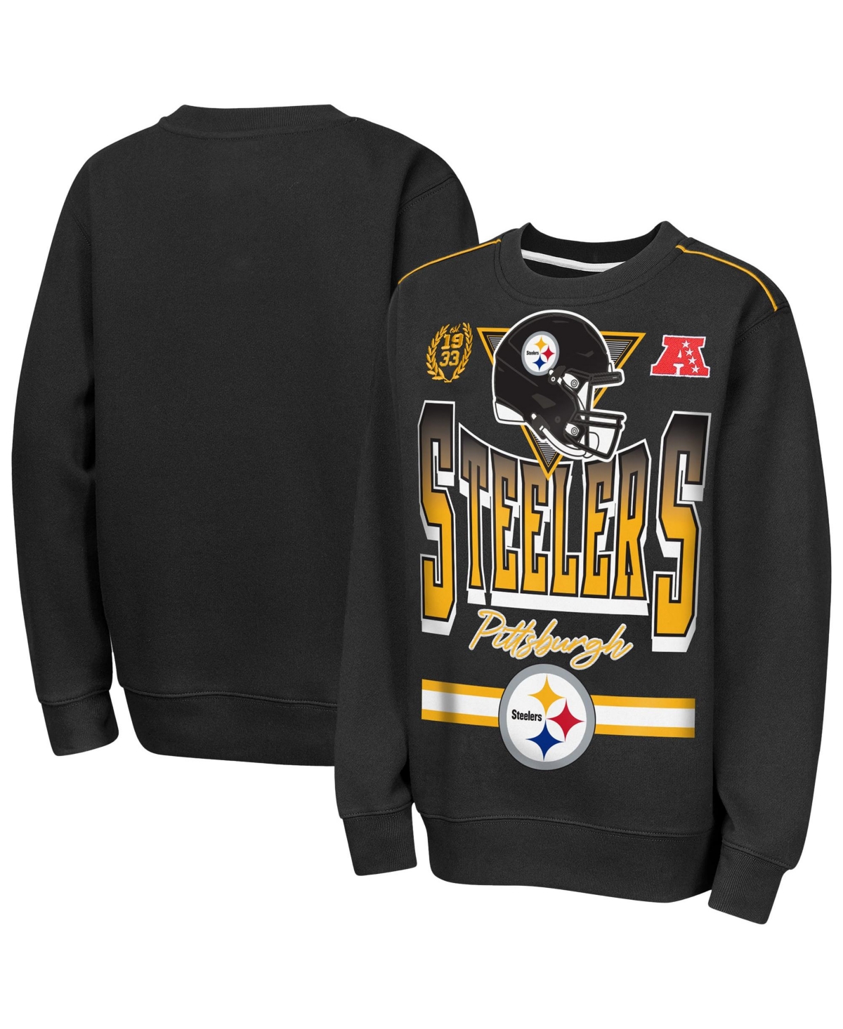 Outerstuff Big Boys and Girls Black Pittsburgh Steelers Run Gun Fleece Sweatshirt - Black