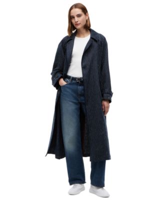 Women's Nautical Stripe Trench Coat