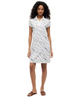 Women's Cotton-Blend Short-Sleeve Polo Dress