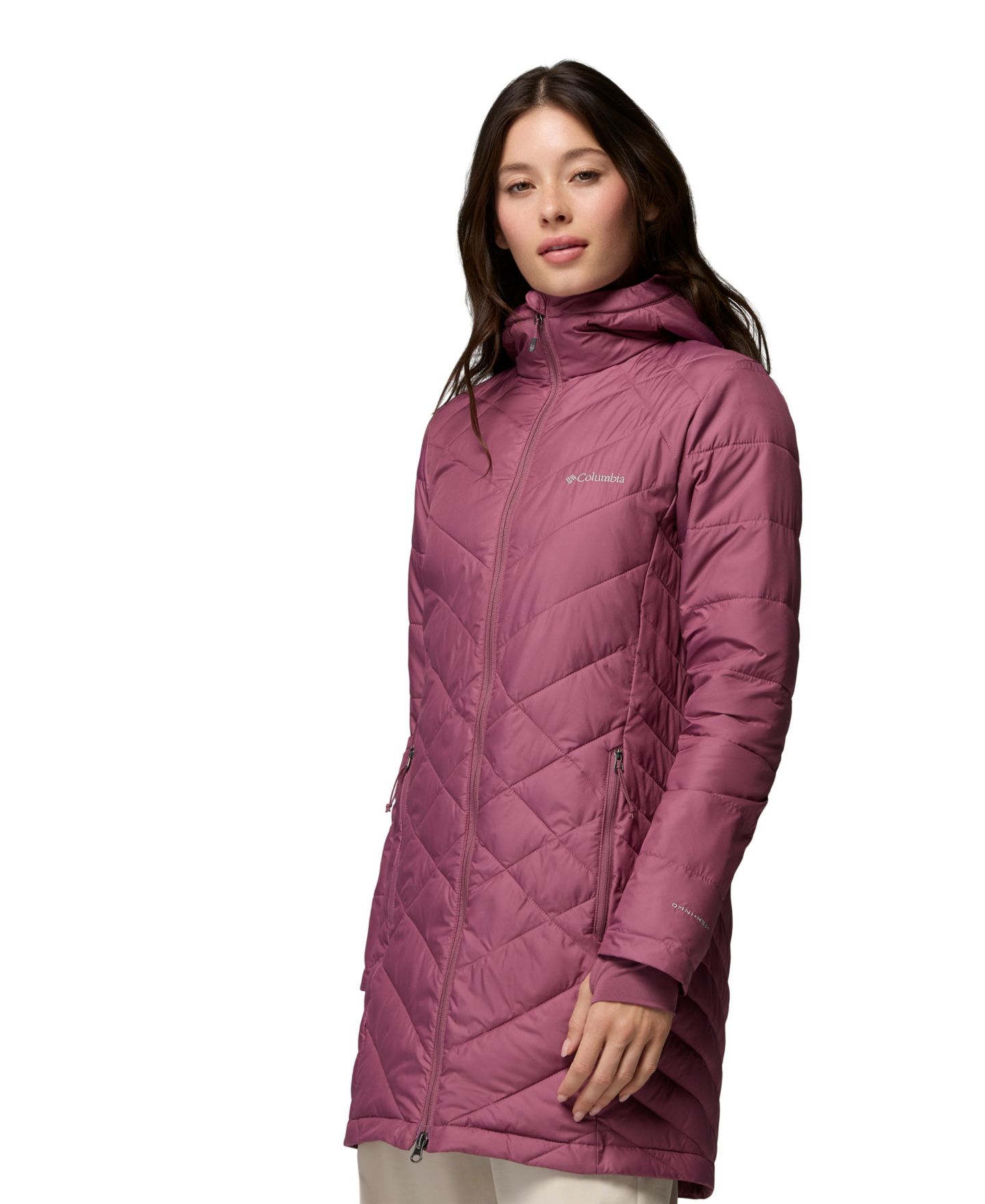 Женская куртка Columbia Heavenly Long Hooded Insulated Water-Resistant, цвет: Состаренный розовато-лиловый — фото 9