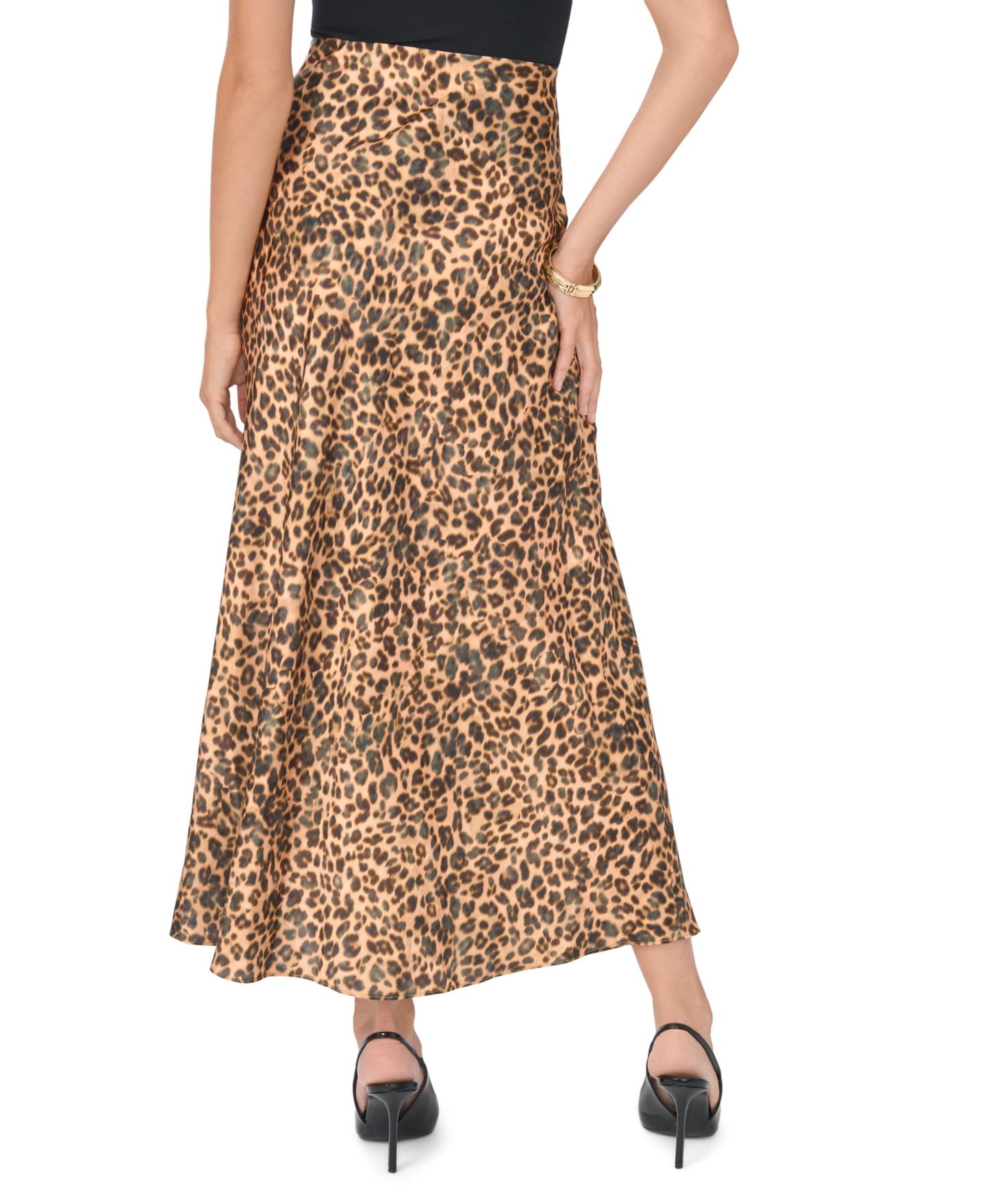 Женская юбка Vince Camuto High-Waisted Leopard-Print Maxi, цвет: Имбирный — фото 4