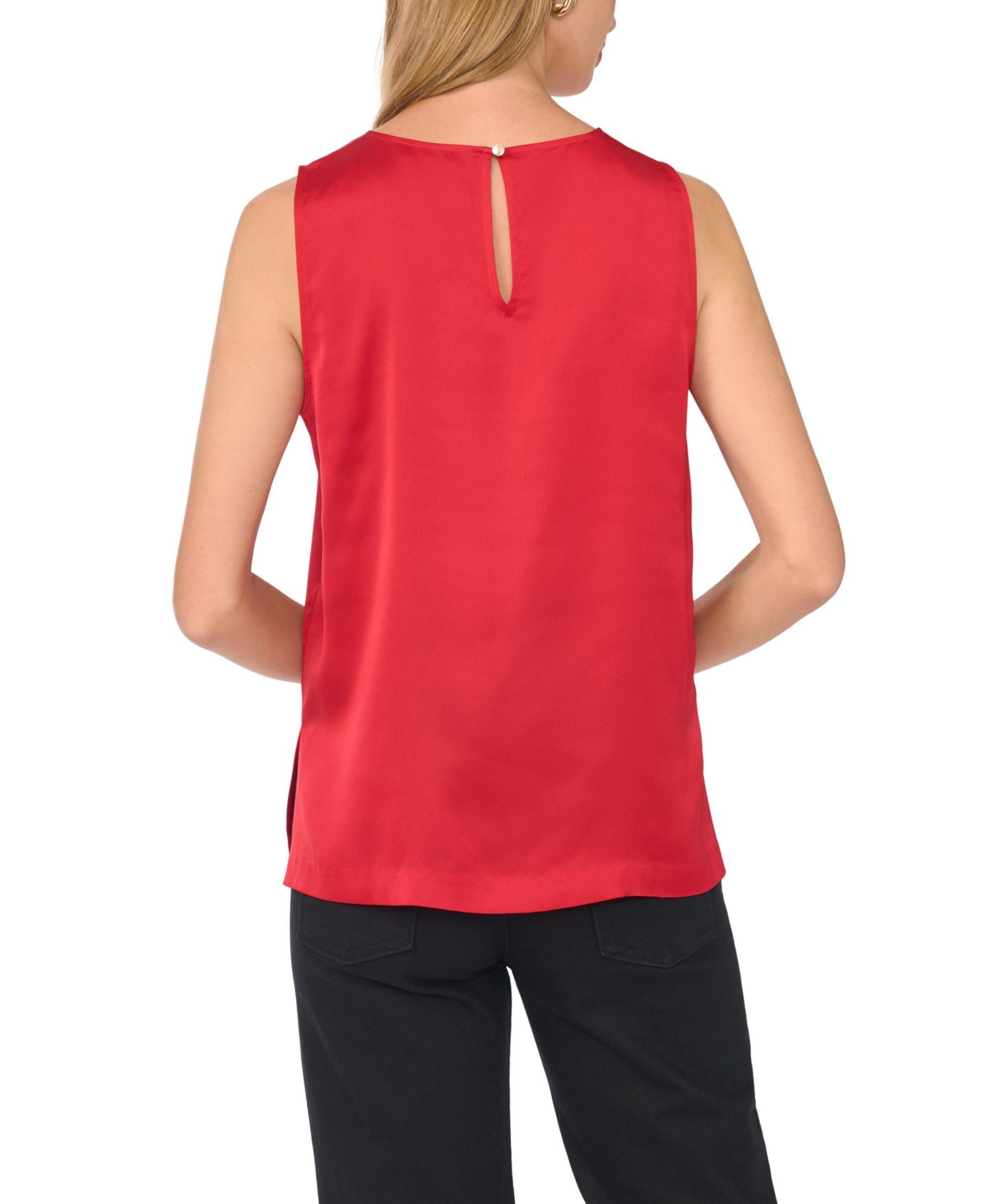 Женская блузка Vince Camuto Satin Crewneck Sleeveless, цвет: Красный — фото 5