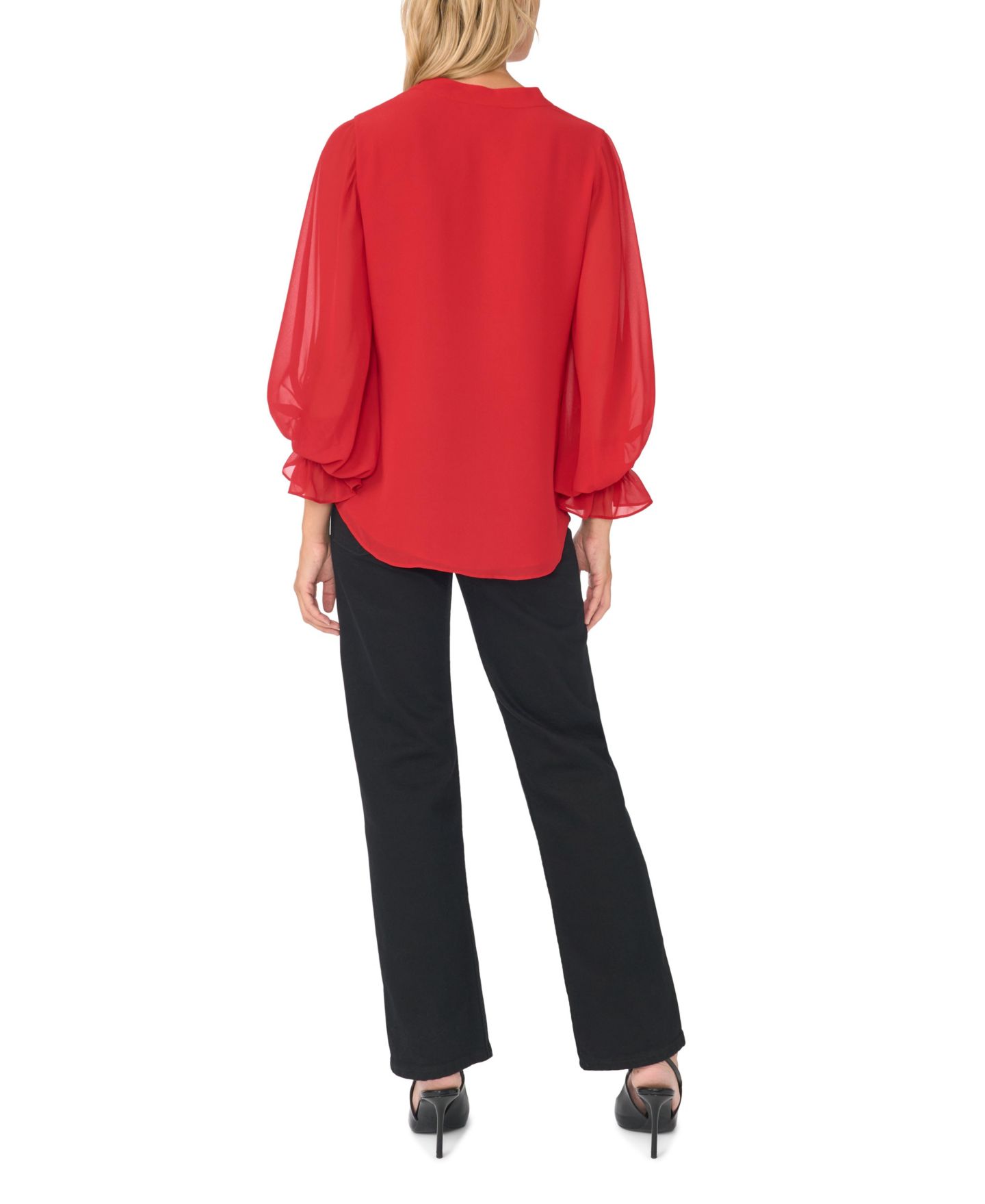 Женский топ Vince Camuto Split-Neck Long-Sleeve Top, цвет: Красный — фото 6