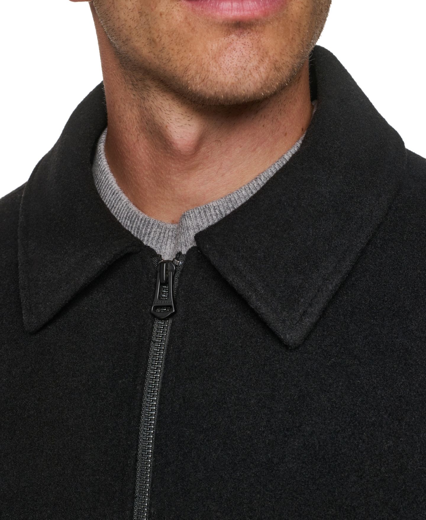Мужская куртка Cole Haan Wool-Blend Shirt Collar, цвет: Чёрный — фото 4