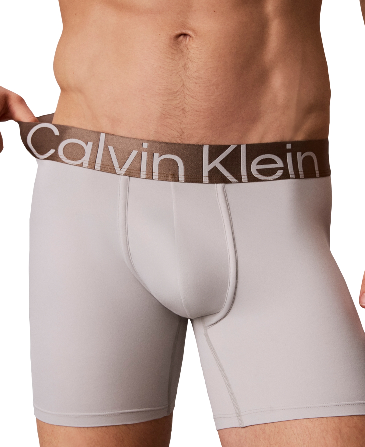 Calvin Klein Men's Bronze Brushed-Microfiber Stretch Boxer Brief - Harbor mist